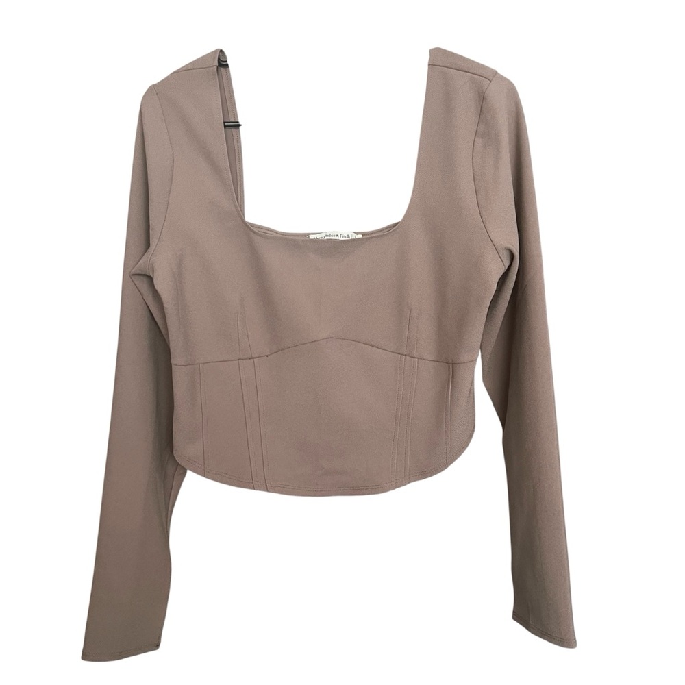 NWT Abercrombie & Fitch Cropped Top SZ L Taupe Whimsygoth Corset Bustier Party - Picture 4 of 12
